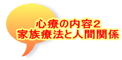心療の内容２ 家族療法と人間関係